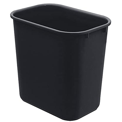 Acrimet Wastebasket 6.75 Gal / 27 Qt, Deskside Trash Bin, Black, 4-Pack