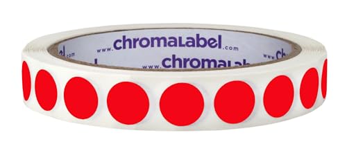 ChromaLabel Red Removable Dot Stickers, 1/2 Inch, 1000/Roll - color: Red, size: 1/2"
