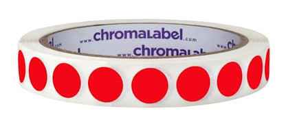 ChromaLabel Red Removable Dot Stickers, 1/2 Inch, 1000/Roll - color: Red, size: 1/2"