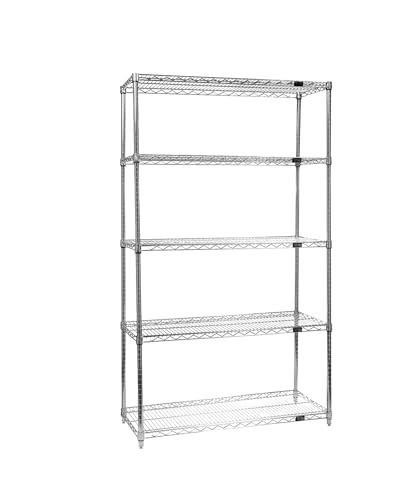 Quantum Storage Systems WR74-1248C Starter Kit Wire Shelves Chrome 4 Shelves 74" H x 48" W x 12" D - size: 74H x 48W x 12D
