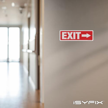 iSYFIX Exit Signs with Directional Right Arrows, 12x4 Inch, 6 Pack - color: Metal Right, size: 6 Pk 12x4