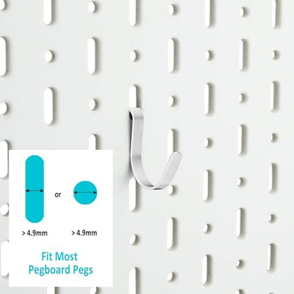 Pegboard J Hooks Silver 40pcs Peg Board Metal Tool Hangers for Garage Craft - style: 40pcs Silver J Hooks