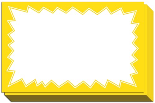 Sale Signs for Retail Stores 50pcs, 3.5" x 5.5" - color: Yellow, size: 3.5" x 5.5"