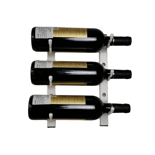W Series Wall Mounted Wine Racks | 3 Bottles Red Wine Bottle Display Holder | Metal Wine Rack Hanging Organizer Rack | Modern Wine Storage with Label Forward Design (Matte White) - color: Matte White