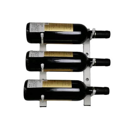W Series Wall Mounted Wine Racks | 3 Bottles Red Wine Bottle Display Holder | Metal Wine Rack Hanging Organizer Rack | Modern Wine Storage with Label Forward Design (Matte White) - color: Matte White