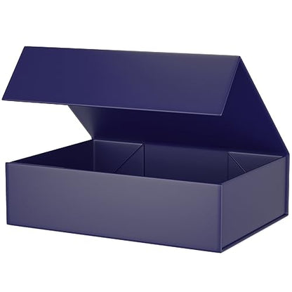 Blue Gift Box 11.9" x 8.5" x 3.3",Magnetic Closure Gift Boxes for Presents - color: Dark Blue