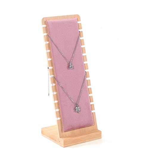 Necklace Display Stands for Selling Necklace Holder Set 3PCS Pink - color: Pink
