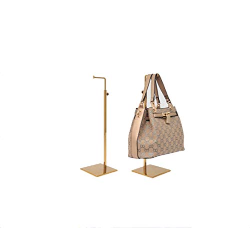B&NN Adjustable Metal Handbag Rack Tabletop Handbag Purse Display Stand Single Hook Bag Stand Holder (Gold) - color: Gold