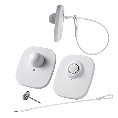 1000 White 8.2M RF Cloth Security Tag 1000 Pin 100 Lanyard for Retail EAS - color: 1000pcs White
