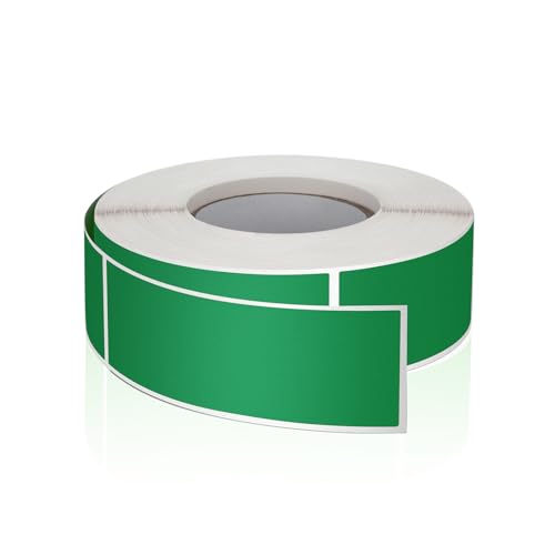 Green Rectangle Labels 3" x 1" Color Coding Stickers Roll 500 Pcs - color: Green