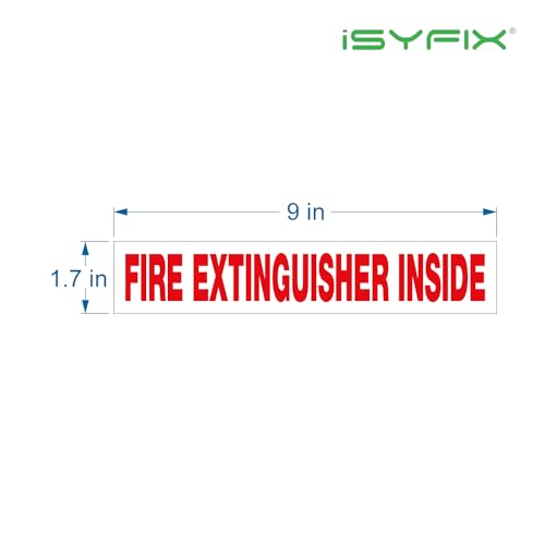 iSYFIX Fire Extinguisher Inside Sign, 9x1.7 Inch, White Reflective, 10 Pack - color: White Reflective, size: 9x1.7 (10 Pack)