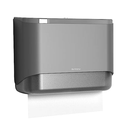 Wall Mount Paper Towel Dispenser, Multifold Paper Towels Dispenser with Key Lock Commercial Hand Paper Towel Holder for Bathroom (Gray) - color: Gray