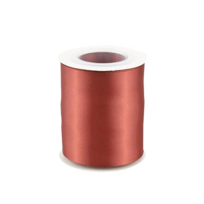 Rust Red Double-Faced Satin Ribbon, 3 Inch x 10 Yards - color: Rust