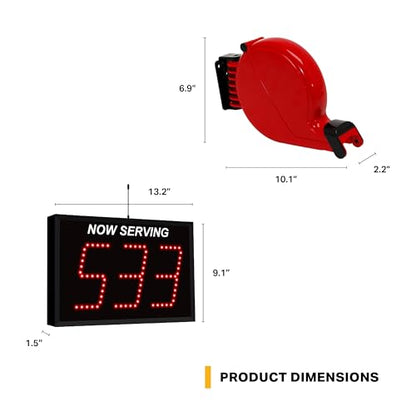 3-Digit Wireless Take A Number System with Counter Top Dispenser