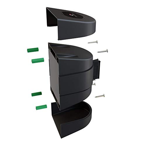 Crowd Control Warehouse Wall Mount Retractable Belt Barrier, 15 Foot - color: Authorized Access Only Belt with Black ABS Case, size: 15 foot belt