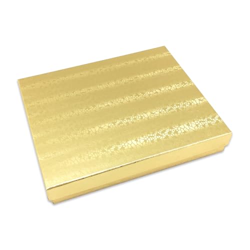 TheDisplayGuys 25 Cardboard Gift Jewelry Boxes w/Paddings #53-5.4x3.9x1 - color: Gold Foil