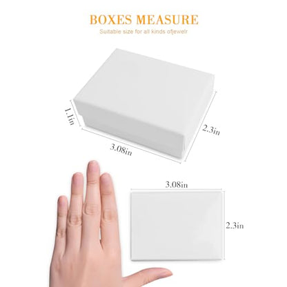 Cardboard White Jewelry Gift Boxes 10 Pack 3.08x2.3x1.1 inches, its apply to rings, earrings，brooch - color: White, size: 3.08 x 2.3 x 1.1 inches (Pack of 10)