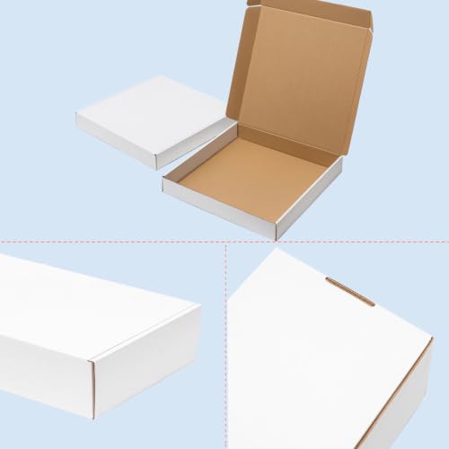 Wowxyz 14x14x2 Inches Shipping Boxes 25 Pack Corrugated Cardboard White Box - size: 14x14x2"