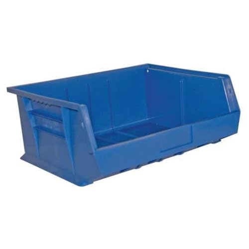 Durham PB30250-52 Copolymer Plastic Hook On Bin, 16" Width x 7" Height x 15" Depth, Blue (Pack of 6)
