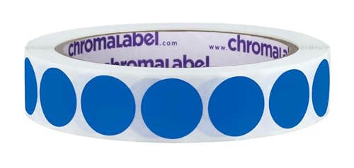 ChromaLabel Dark Blue Dot Stickers, 3/4 Inch Removable, 1000/Roll - color: Dark Blue, size: 3/4"