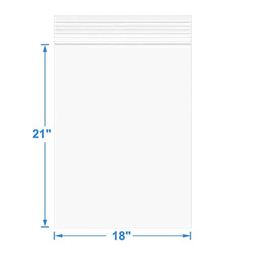 18" x 21" Large Thick 4 Mil Clear Zip Storage Bags Heavy-Duty Plastic Reclosable Zip Seal Poly Lock Bag Durable Zipper Bags - color: Transparent, size: 18" x 21"