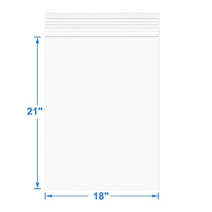 18" x 21" Large Thick 4 Mil Clear Zip Storage Bags Heavy-Duty Plastic Reclosable Zip Seal Poly Lock Bag Durable Zipper Bags - color: Transparent, size: 18" x 21"