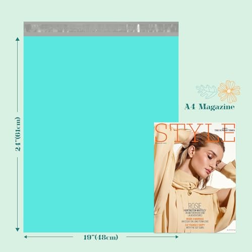 Fuxury Poly Mailers 19x24" 50 Pack,Large Shipping Bags for Clothing,Teal - color: Teal, size: 19x24" 50pcs