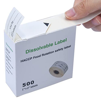 L Liked Blank 1 x 2 Inch Food Rotation Dissolvable Labels 2 Rolls - color: Black, size: 1"x2"-500 Labels