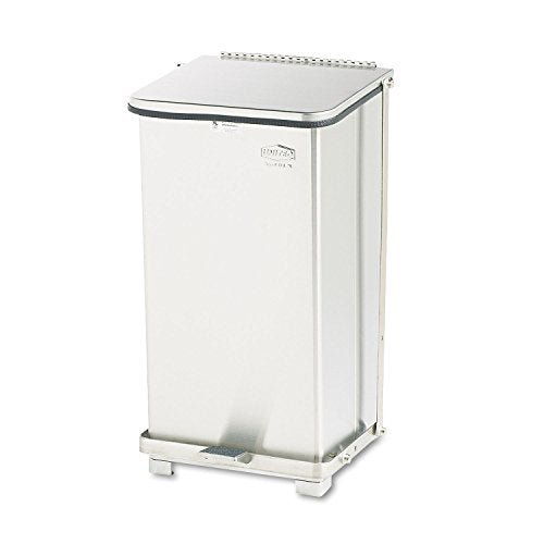 Rubbermaid Commercial Products Defenders Biohazard Steel Trash Can, Step-On, 6.5 GAL, Stainless Steel, Hospital/Doctor's Office/Healthcare Facilities - color: Stainless Steel, size: 6.5G