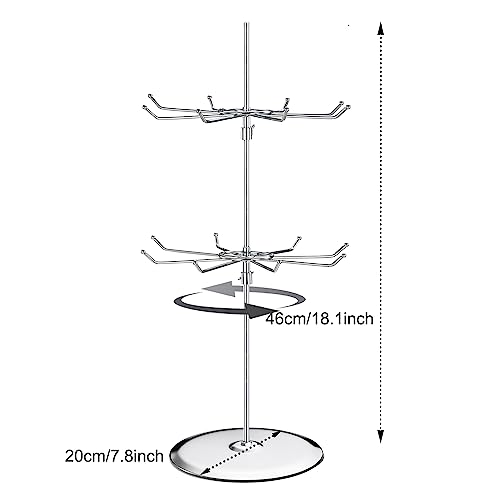 Polmart Medium Duty Tier Heights Adjustable Countertop Spinner Display Stand (Silver, 2-Tier)