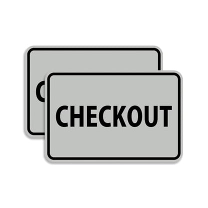 Signs ByLITA Classic Checkout Sign (Lt Gray) - Small (2 Pack) - color: Lt Gray, size: 4 x 6" - Small (2 Pack)