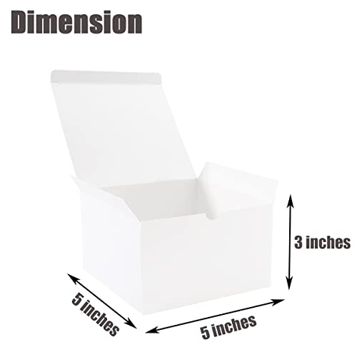 Frantis 20 Pack White Gift Boxes with Lids, 5x5x3 Inch Small Favor Boxes for Candles, Mugs, Treats, Weddings & Small Business Packaging, Includes 24 Thank You Stickers - color: White-5x5x3Inch