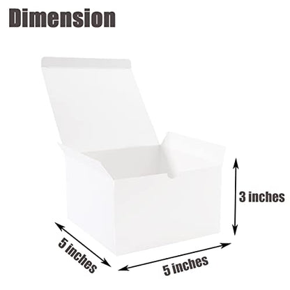 Frantis 20 Pack White Gift Boxes with Lids, 5x5x3 Inch Small Favor Boxes for Candles, Mugs, Treats, Weddings & Small Business Packaging, Includes 24 Thank You Stickers - color: White-5x5x3Inch