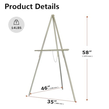 DJAR 3 Pcs 63" Adjustable Wooden Display Easel Stand for Sign - color: Green, size: 3pcs
