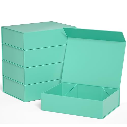5Pack Gift Boxes 11.9" x 8.5" x 3.3",Magnetic Closure Gift Box for Presents - color: Green/5PCS