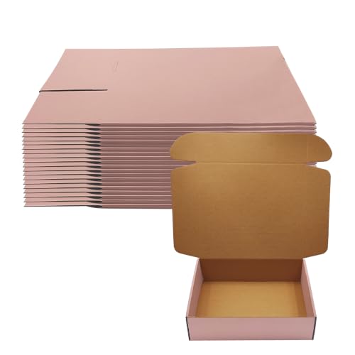 Pink Shipping Boxes 20 Pack 12x10x3 inch, Corrugated Cardboard Gift Box - size: 12x10x3 Inch-20 Pack