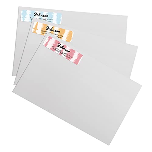 Modern Tie Dye Rolled Address Labels/Roll of 250 Personalized Address Labels/Designer Return Address Stickers in Elegant Plastic Dispenser - size: 250 Labels, style: Modern Tie Dye