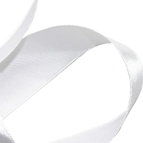 White Satin Ribbon 1.5 Inch for Gift Wrapping, 50 Yards in Length - color: White, size: 1.5"