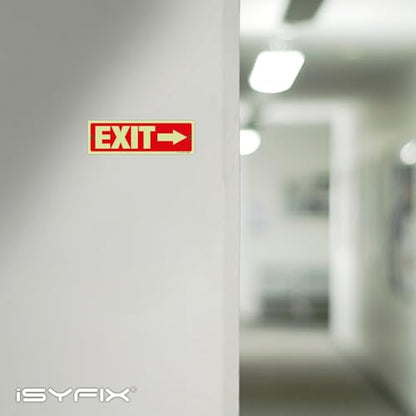 iSYFIX Exit Signs with Directional Right Arrow, 2 Pack, 12x4 Inch - color: Plastic Right Glow, size: 2 Pk 12x4