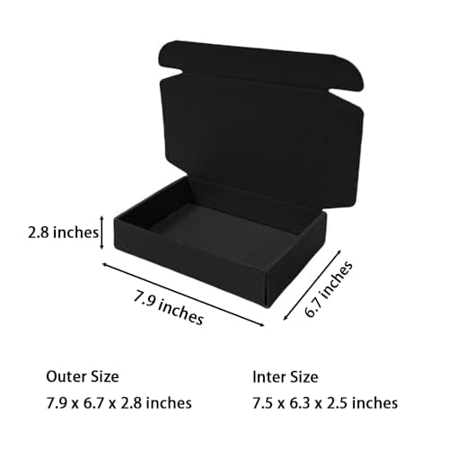 30 Pack 7.9x6.7x2.8 in Black Shipping Boxes - color: Black, size: 7.9x6.7x2.8 in