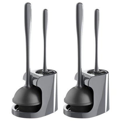 MR.SIGA Toilet Plunger and Brush Combo for Toilet Cleaning, Gray, 2 Set (Pack of 6) - color: Gray, size: 6.3 x 8.2 x 18.1 inch (Pack of 6)