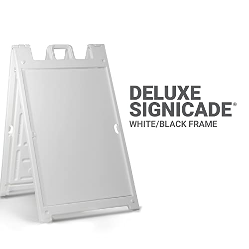 GotPrint Custom A-Frame Sign | 24"x36" Design Your Own Sign Add Text/Image/Logo | Signicade Outdoor Sandwich Board with Deluxe Stand, White - color: White