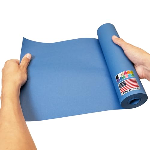 9" x 1200" USA-Made Dark Blue Kraft Paper Roll, 45 Lbs/66 GSM Thickness - color: Dark Blue, style: 1 Roll - 1 Color
