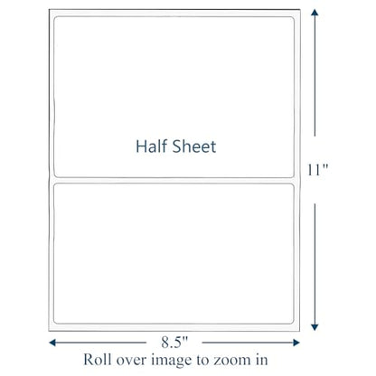 (1000 Sheets, 2000 Labels) Sticker Paper, 11" x 8.5" Half Sheet Shipping Address Labels, 2 Per Page Self Adhesive Mailing Label for Laser and Inkjet Printers - size: 8.5"x5.5"(2UP), style: 1000 Sheets