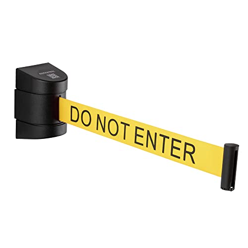 DuraSteel Wall Mount Crowd Control Retractable Belt Barrier - 6.5 Ft Yellow Do NOT Enter Retractables Barrier Belt w/Yellow ABS Casing Crowd Control Barriers Line NOT Stanchions with Retractable Belts - color: Yellow Belt (DO NOT ENTER), size: Guardian 2.