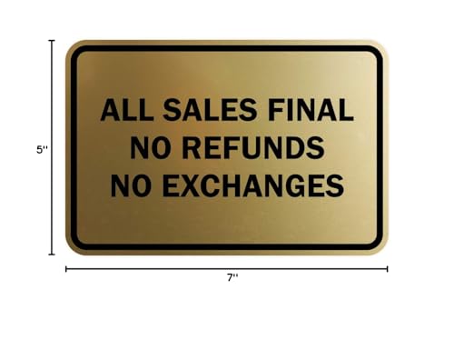 Signs ByLITA Classic Framed All Sales Final Sign (Brushed Gold) - Medium 1 Pack - color: Brushed Gold, size: Med (5" x 7") 1 Pack