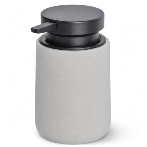 Clasin Home Liquid Soap Dispenser with Easy-to-Press Pump, 10 oz Refillable Hand Soap Dispenser with Extended Spout for Bathroom Kitchen Dish Lotion, Modern Stone Texture (Cement Gray) - color: Cement Gray