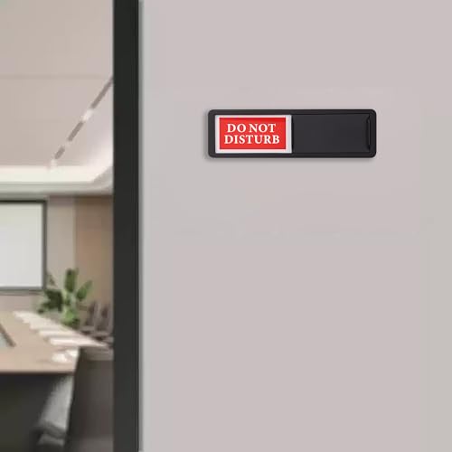 Do Not Disturb/Welcome Door Sign, Sliding Privacy Indicator Sign - color: Black Do Not Disturb