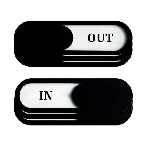 In/Out Slider Sign 3Pack, Acrylic, Black 7.4x2.2in - color: In/Out Sign, size: 3 PCS