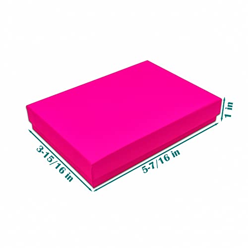 TheDisplayGuys 25 Cardboard Gift Jewelry Boxes w/Paddings #53-5.4x3.9x1 - color: Neon Fuchsia
